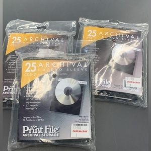 (2 for $20)25 Archival CD/DVD Sleeves x 3 packs